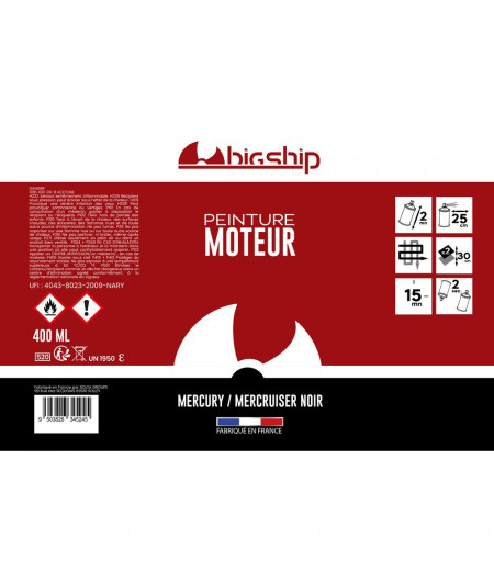 Bombe de peinture Mercury/Mercruiser noir 400 ml