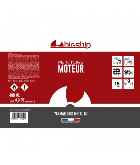 Bombe de peinture Yanmar gris métallisé