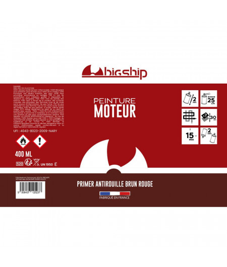 Bombe de peinture primer antirouille brun rouge 400 ml