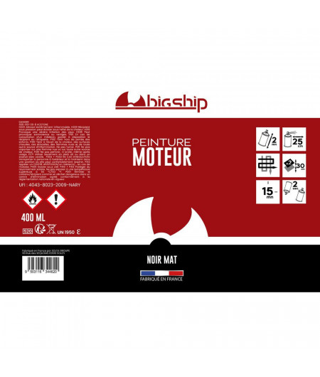 BOMBE DE PEINTURE 400mL haute temperature noir mat