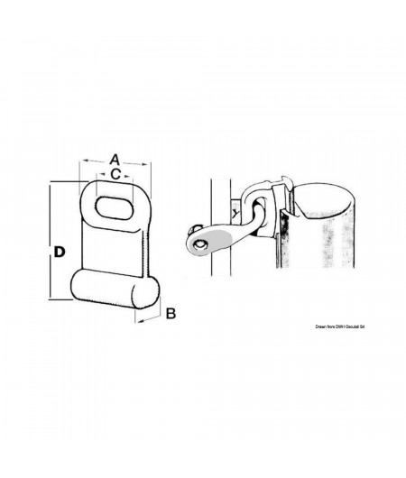 OSCULATI Coulisseau grand-voile 9x23 mm