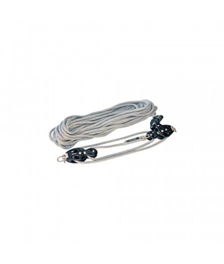 SELDEN Palan 4:1 à billes Ø40mm + cordage Ø7mm x 18m