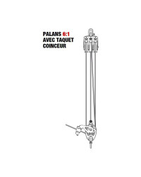 SELDEN Palan 4:1 à billes Ø40mm + cordage Ø7mm x 18m