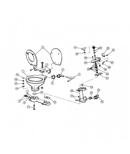 JABSCO Joint-tige WC manuel après 1998