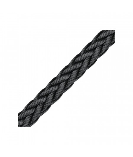 LIROS Amarre tresse creuse Moorex noire 10mm