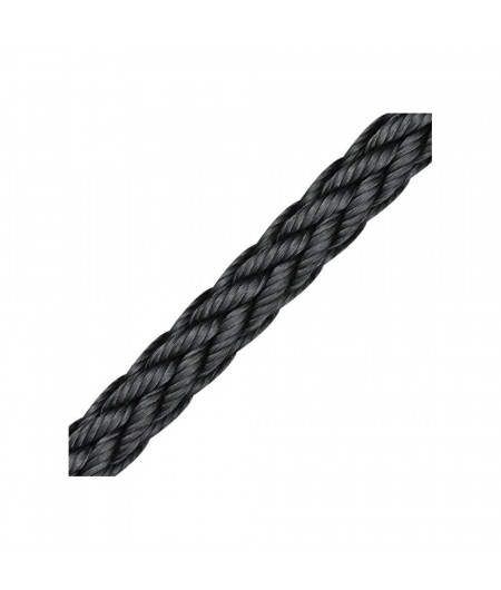 LIROS Amarre tresse creuse Moorex noire 12mm