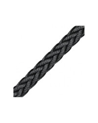 LIROS Amarre tresse creuse Moorex noire 16mm
