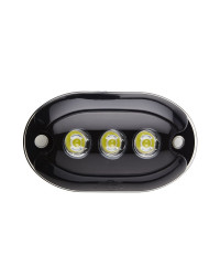 TREM Projecteur 3 LED sous-marin noir lumière blanche IP68