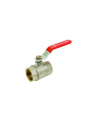 Vanne F/F laiton levier inox plat rouge 3/4" PN40