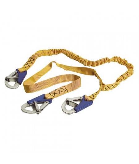Ligne de vie extensible de 1 à 2 m et 1 m fixe - 3 mousquetons sécurisés