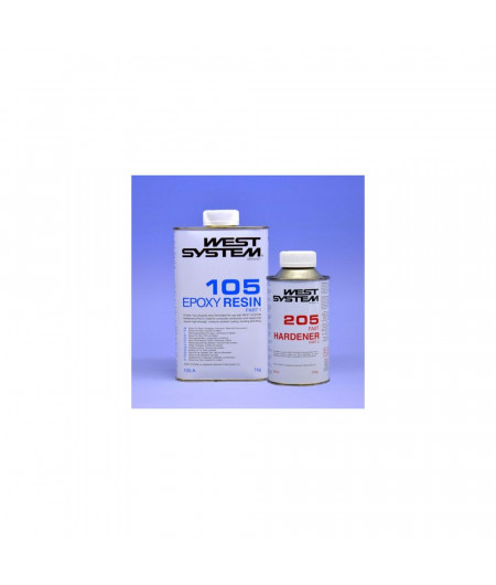 WEST SYSTEME Resine epoxy 105 + durcisseur 205 Pack A 1,2kg