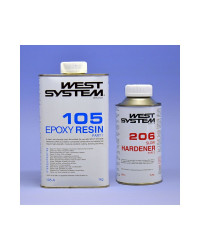 WEST SYSTEM Resine epoxy 105 + durcisseur 206 Pack A 1,2Kg