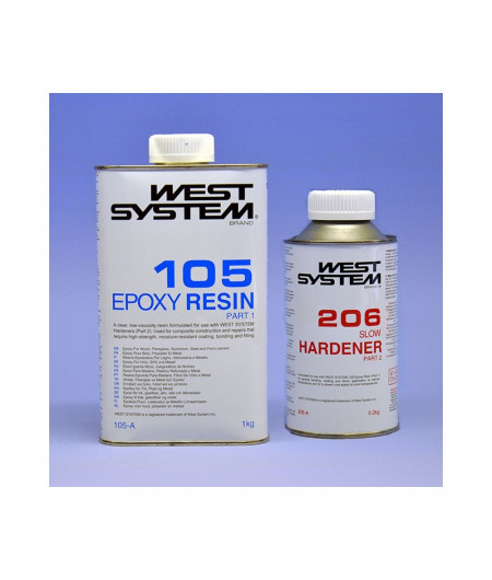 WEST SYSTEM Resine epoxy 105 + durcisseur 206 Pack A 1,2Kg