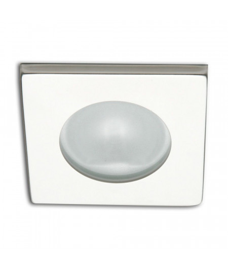 Spot carré RAY à Led lumière blanche froide laiton laqué bla