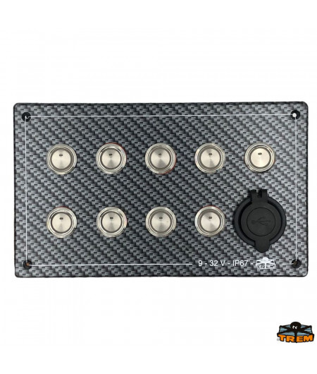 TREM Tableau electrique 7 inter, 3 poussoirs + USB