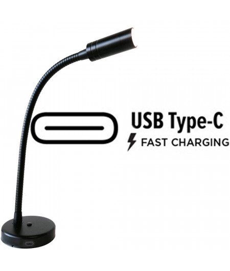 MANTAGUA LISEUSE LED YEU NOIR AVEC INTER ET USB C 10 w