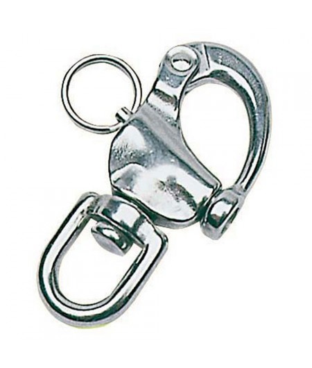 Mousqueton à oeil émerillon - inox - 70 mm