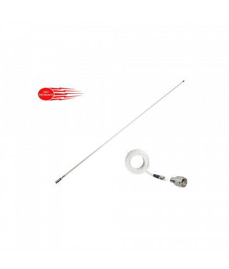 GLOMEX RA1225HP Vedette-2.4m-6db-fibre de verre-embase acier