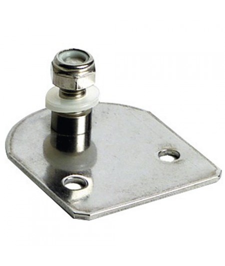 Plaque inox côté porte 60 x 50 mm pivot Ø8 mm