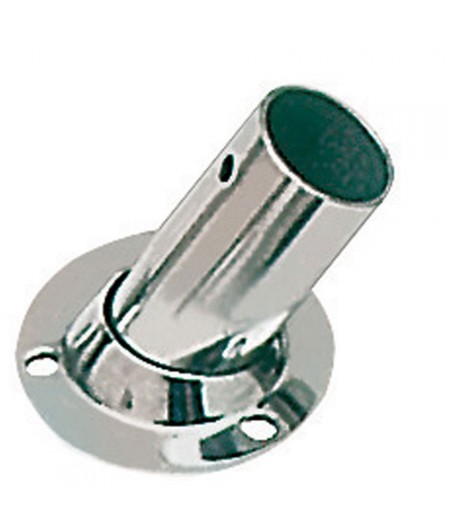 Platine inox soudé ronde inclinée 60° - 25 mm