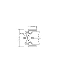 JABSCO Turbine Ø51 mm ep 22mm 17486-0001