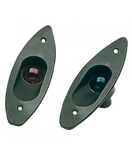 Feu de navigation encastrable - ABS babord - noir