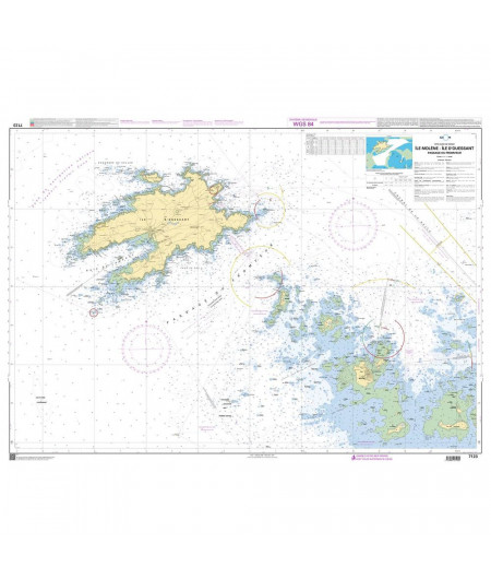 SHOM 7123 à plat : Côte Ouest de France Passage du Fromveur