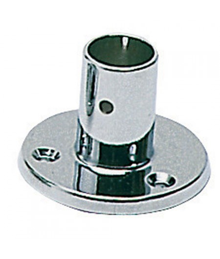 Platine laiton chromé droite - 25 mm