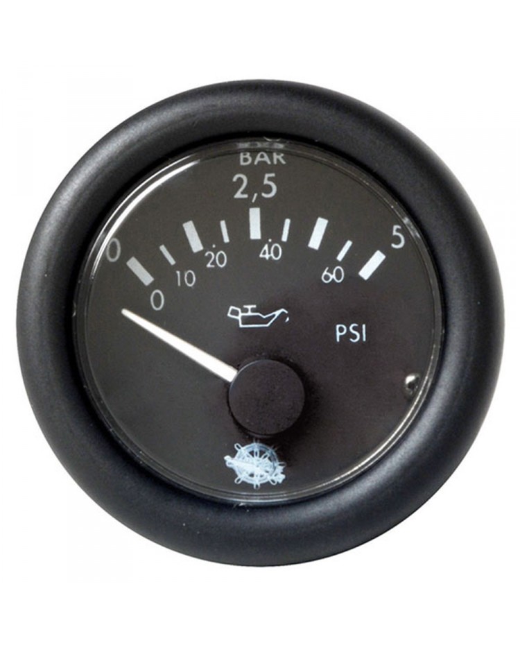 Indicateur de pression d`huile 0-5 bar - 12V - noir