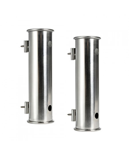 Porte-canne inox 155 mm -  fixation murale