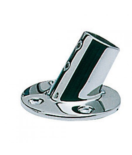 Platine inox ronde inclinée 60° - 25 mm