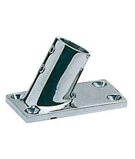 Platine inox rectangle inclinée 60° - 25 mm