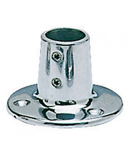 Platine inox ronde droite 90° - 25 mm