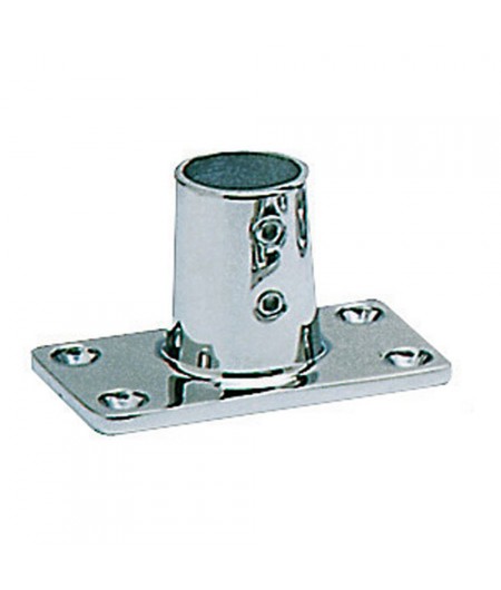 Platine inox rectangle droite 90° - 22 mm