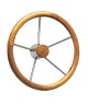 Barre à roue - Couronne en teck - 5 branches inox - Ø 400 mm