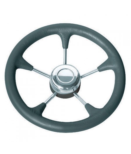 Volant polyuréthane souple-inox ø350 mm noir