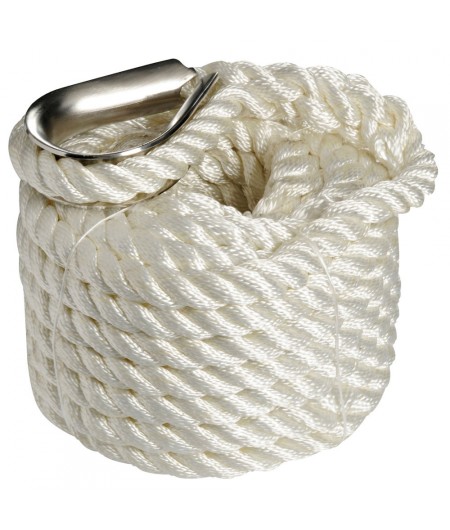 Cordage - bosse d'amarrage - ø16 mm - 12 M - blanc