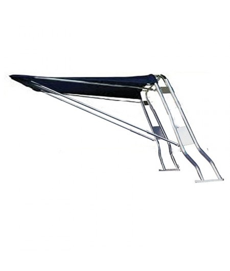 Taud télescopique en inox pour Roll-bar - blanc - larg.155 cm - long. 145 cm