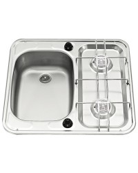 Evier +2 feux gauche inox petit