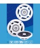 Haut parleur DISCO - la paire - 80 W - blanc - avec LED bleues