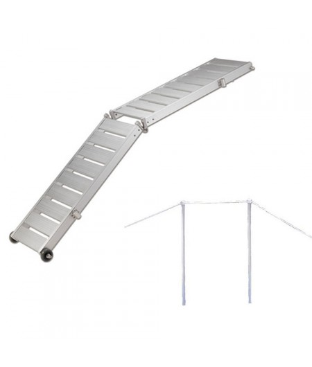 Passerelle alu pliable avec main courante - 200 x 36 cm - 10 Kg