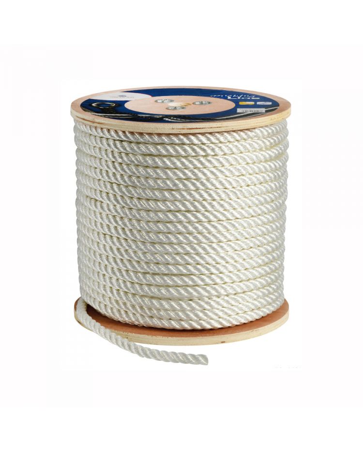Cordage polyester amarrage 3 torons - blanc - ø22 mm - 100M