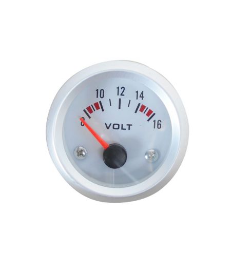 Afficheur voltmètre - Ecoline - Ø 52 mm - Fond blanc