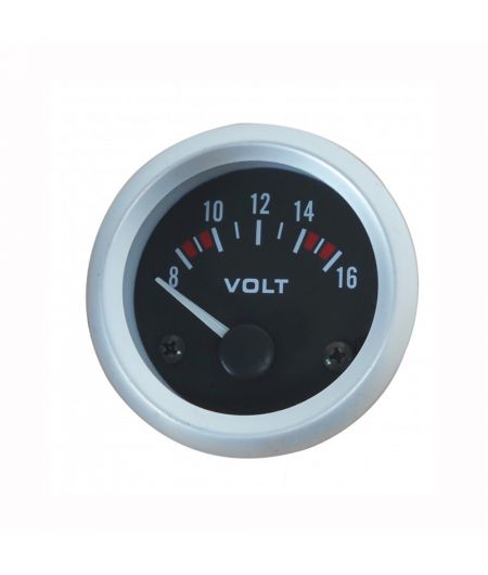 Afficheur voltmètre - Ecoline - Ø 52 mm - Fond noir