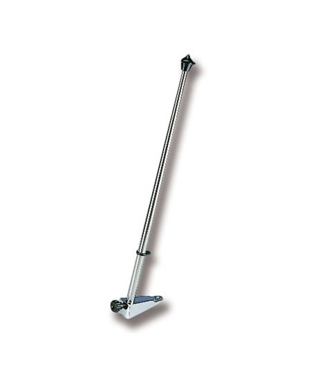 Hampe de pavillon inox - 40 cm - base laiton chromé